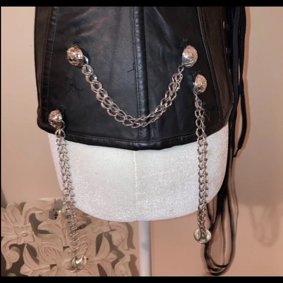 ✠ SteAmPuNk Vegan Leather Chain Corset ✠ - Picture 4 of 4